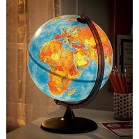 HearthSong Electric Illuminated Orion Relief World Globe Detailed Educational 885101736474  232820092012